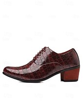 abordables Chaussures Oxford-Chaussures habillées pour hommes en similicuir bordeaux à motif croco – chaussures élégantes et formelles pour les mariages, les témoins et les occasions spéciales.
