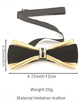 abordables Boda ACC-Pajarita de piel sintética para hombre: pajarita formal multicolor con detalle de diamantes de imitación, correa de cuello ajustable, estilo clásico y moderno para novios, bodas, San Valentín, fiestas y eventos formales.