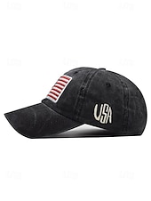billige Tilbehør-United States 250th Anniversary Menns Brodert USA Baseball Cap Justerbar Caps i bomull Flerfarget Patriotisk Flaggbdesign USA Uavhengighetsdag Festivaler og Hverdagscasual