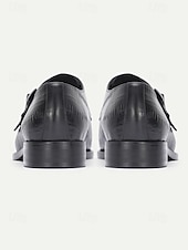 tanie Buty mnicha-czarne skórzane półbuty męskie typu oxford – klasyczny, sznurowany model z perforowanymi detalami, idealne na wesela, spotkania biznesowe i oficjalne okazje