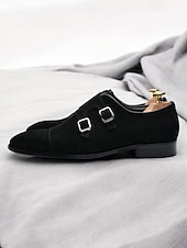 billiga Monk Shoes-Men's Formal Double Monk Strap Shoes – Elegant Leather Shoes for Weddings, Business Events and Formal Occasions