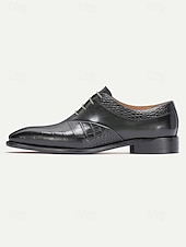 billige Oxford-sko-Svarte herresko med krokodillemønster og munkreim – premium skinn med stilig spennedesign, perfekt for bryllup, formelle arrangementer og kontorantrekk