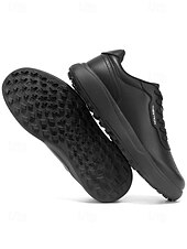 voordelige Heren Golf Schoenen-Witte golfschoenen voor heren zonder spikes, ademend bovenwerk, stabiele gripzool, minimalistische sportstijl voor golfbanen en casual gebruik.