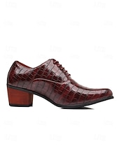 abordables Chaussures Oxford-Chaussures habillées pour hommes en similicuir bordeaux à motif croco – chaussures élégantes et formelles pour les mariages, les témoins et les occasions spéciales.