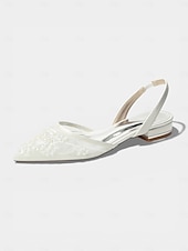 tanie Kobiety-damskie granatowe, siateczkowe, płaskie buty typu slingback, zdobione perłami, ze spiczastym noskiem, dla druhen na wesela w ogrodzie