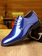 baratos Sapatos Derby-Sapatos sociais masculinos vermelhos em couro sintético envernizado – design elegante para casamentos, eventos noturnos e ocasiões formais.