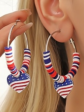  Vereinigte Staaten 250. Jubiläum Damen Legierung Amerikanische Flagge Ohrringe – Mehrere Stile – Perfekt für  Unabhängigkeitstagsfeierlichkeiten