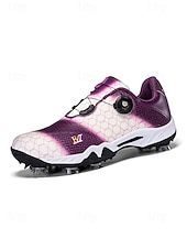 Χαμηλού Κόστους Ανδρικά Παπούτσια Γκολφ-Ανδρικά κόκκινα και μαύρα παπούτσια γκολφ – υψηλής ποιότητας συνθετικό δέρμα, αδιάβροχα, ιδανικά για γκολφ και ενεργό τρόπο ζωής σε εξωτερικούς χώρους