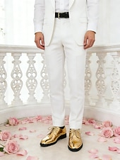 Χαμηλού Κόστους Derby παπούτσια-Πολυτελή χρυσά γαμήλια παπούτσια για τον γαμπρό – λαμπερά δερμάτινα επίσημα παπούτσια για άνδρες