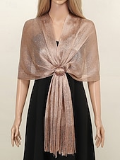 abordables Mariage ACC-Écharpe en polyester pour femme, ornée de boutons en acrylique, disponible en plusieurs couleurs, idéale pour les mariages et les soirées.