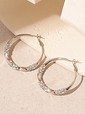 billiga Bröllop ACC-Damörhängen med strassutsmyckning, flera färger, legeringsmaterial, perfekta för bröllop och fester