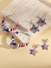  Vereinigte Staaten 250. Jubiläum Damen Legierung Amerikanische Flagge Ohrringe – Mehrere Stile – Perfekt für  Unabhängigkeitstagsfeierlichkeiten