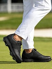 baratos Sapatos de Golfe Masculinos-Sapatos de golfe masculinos brancos, construção leve e respirável, sola com aderência estável, estilo esportivo e elegante para campos de golfe e atividades ao ar livre.