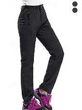 cheap Bottoms-Women's Hiking Pants Trousers Fleece Lined Pants Winter Coat Softshell Pants Winter Autumn / Fall Outdoor Thermal Warm Fleece Lining Windproof Multi-Pockets Pants / Trousers Bottoms Black Army Green