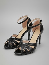 billige Mor til bruden/groom-Damesandaler med ankelrem i vintage-stil fra 1920-tallet, grønne imitert skinn – retro peep toe med utskjæringer for elegante ferier &amp;swingdans