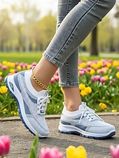 economico Sneakers da donna-scarpe da ginnastica da donna in maglia viola – scarpe da passeggio traspiranti e leggere con un design elegante per attività sportive e gite casual