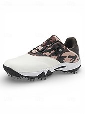 ieftine Încălțăminte de golf pentru bărbați-Adidași de golf pentru bărbați, albi și verzi, cu talpă cu crampoane, confortabili și rezistenți, perfecți pentru terenuri de golf și ieșiri active
