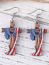 halpa Rannekorut ja rannerenkaat-1 pari Korvakorut For Naisten Päivittäin Katu Festivaali Puinen Geometrinen Risti