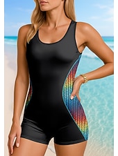 levne Rash guardy One Piece-Dámské Ochrana proti vyrážce Jednodílný surfařský oblek Plavky Abstraktní Zapni s vestavěnou podprsenkou Vyjímatelné vycpávky UV ochrana proti slunci UPF50+ Ultra lehký (UL) Bez rukávů Plavky Bodýčko