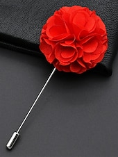 preiswerte Hochzeit ACC-Anstecknadel aus Polyester mit Blumenmuster für Herren, mehrfarbige Stoffblume, eleganter minimalistischer Stil für Trauzeugen, Hochzeiten, formelle Abendessen, Bankette und Abendveranstaltungen