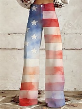  250-jähriges Jubiläum USA Retro Vintage 1970er Hose Hose mit weitem Bein Hippie Disco Hohe Taille Kostüm Damen Maskerade 4. Juli Unabhängigkeitstag Erwachsene Hose