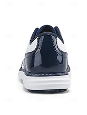 voordelige Heren Golf Schoenen-Rode en witte golfschoenen voor heren, ademend bovenwerk met gripvaste buitenzool, lichtgewicht en comfortabel, ideaal voor golfers en buitensporters.