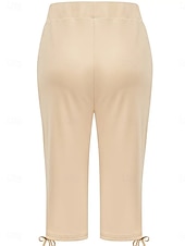 Χαμηλού Κόστους Απλό κολάν-Γυναικεία Κάπρι παντελόνια κινέζικα Κολάν Κομψό στυλ street Καθημερινό Μήκος μοσχάρι Μεσαία Μέση Σκέτο Κορδόνι Τσέπη Άνετα Άνεση Ελαστικό Καθημερινά ΕΞΩΤΕΡΙΚΟΥ ΧΩΡΟΥ Διακοπές