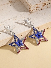  Vereinigte Staaten 250. Jubiläum Damen Legierung Amerikanische Flagge Ohrringe – Mehrere Stile – Perfekt für  Unabhängigkeitstagsfeierlichkeiten