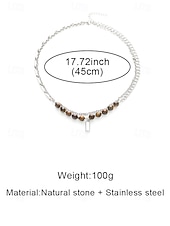 Недорогие Мужские украшения-Мужское ожерелье из сплава и бусин тигрового глаза, двухслойная цепочка с подвеской, повседневный стиль бохо, прочное и стильное, идеально подходит для отдыха, курортной одежды и повседневной носки.