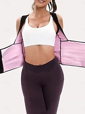 baratos Modelador de cintura-Mulheres Cintas Ativo Doce Retalhos Patchwork Férias Rua Para Noite Sem Manga Prata Rosa Azul Marinha Verão Primavera Moderno