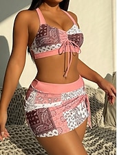 abordables Tankinis-Mujer Bañadores Tankini Falda Traje de baño Elegante Vacaciones Escote en Pico Sin Mangas Trajes de baño