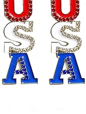 halpa Korvakorut-1 pari Korvakorut For Naisten Päivittäin Katu Festivaali Metalliseos Geometrinen Aakkosen muoto