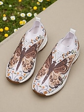 olcso Női tornacipők-női élénk színű, pillangómintás, bebújós tornacipő légpárnával - lélegző kötött sétacipő könnyű testmozgáshoz és hétköznapi kirándulásokhoz