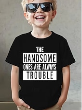 お買い得  男の子の3D面白いユーモア-男の子 3D グラフィック レタード Tシャツ Ｔシャツ 半袖 3Dプリント 夏 春 スポーツ ファッション ストリートファッション 子供 4〜12年 クルーネック カジュアル 日常 アウトドア レギュラー