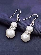 cheap Wedding Accessories-Women's Faux Pearl Jewelry Set, Elegant Gold &amp; Silver Tone, Necklace, Earrings &amp; Bracelet, Perfect for Weddings and Formal Occasions