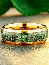 Недорогие Аксессуары-Мужское кольцо из нержавеющей стали с зеленой инкрустацией, в кельтском стиле, многоцветная отделка, прочное, удобное, идеально подходит для празднования Дня Святого Патрика и повседневного ношения.