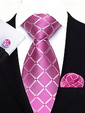 Недорогие Свадьба ACC-Набор мужских галстуков, нагрудных платков и запонок, полиэстер, разноцветные, для торжественных случаев, жениха, свадьбы, Дня святого Валентина, деловых мероприятий.