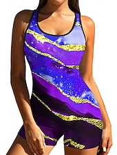 رخيصةأون راش غاردز ون بيس-نسائي وسط حماية ضد التحسس بدلة ركوب الأمواج من قطعة واحدة ثوب السباحة مجرد حجر كريم حجب الألوان إحزم مع حمالة صدر مدمجة حشوة متحركة حماية من الأشعة فوق البنفسجية UPF50+ خفيف جدا (UL) بدون كم كم طويل