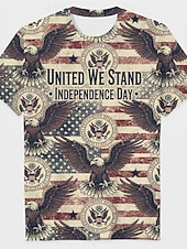  Patriotismi T-paita Graafinen t-paita USA Retro / vintage Patriotismi T-paita 1776–2026 varten Sukupuolineutraali Aikuisten 3D-tulostus varten Itsenäisyyspäivä 4. heinäkuuta Juhla