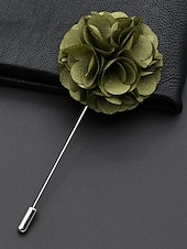 preiswerte Hochzeit ACC-Anstecknadel aus Polyester mit Blumenmuster für Herren, mehrfarbige Stoffblume, eleganter minimalistischer Stil für Trauzeugen, Hochzeiten, formelle Abendessen, Bankette und Abendveranstaltungen