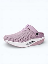 preiswerte Damen-Sneaker-Damen Lässig Täglich Innen Plateau Runde Zehe Sportlich Lässig Kunstleder Netz Schwarz Rosa Beige