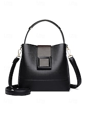 お買い得  ハンドバッグ＆トートバッグ-女性用フェイクレザーバケットバッグ - 多用途のショルダーバッグとクロスボディスタイル、複数の色、カジュアルからセミフォーマルまで使えるトレンディで丈夫なバッグ