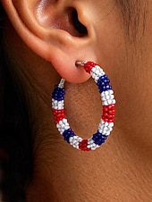  Vereinigte Staaten 250. Jubiläum Damen thematische Acryl Ohrringe – Mehrere Designs Rot Weiß und Blau perfekt für den Unabhängigkeitstag und US-Feierlichkeiten