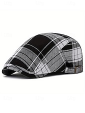 cheap Accessories-Men's Plaid Flat Cap Newsboy Hat, Cotton-Polyester Blend, Multi-Color Classic Ivy Style Cap for St. Patrick's Day Celebration &amp; Everyday Casual Wear
