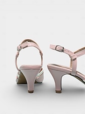 preiswerte Slingback-Pumps-Schwarze und weiße Slingback-Pumps mit Farbblock-Design – elegante Pumps mit spitzer Zehenpartie und verstellbarem Riemen für Büro und Alltag