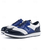 voordelige Heren Golf Schoenen-Rode en witte golfschoenen voor heren, ademend bovenwerk met gripvaste buitenzool, lichtgewicht en comfortabel, ideaal voor golfers en buitensporters.