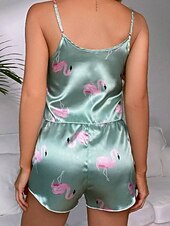 economico Pigiama e lounge da donna-Per donna Pigiama Abbigliamento da Casa Moda Casual Comfort Grafico Animale Leopardo Arricciato Elastico in vita Senza schiena Top con spalline Shorts Quotidiano Casa Vacanza Senza Maniche Scollo a V