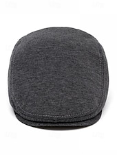 baratos Chapéus Masculinos-Boina masculina casual em poliéster com design simples e elegante, disponível em várias cores, perfeita para o uso diário.