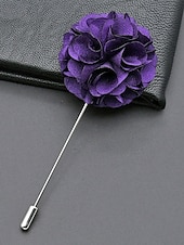 preiswerte Hochzeit ACC-Anstecknadel aus Polyester mit Blumenmuster für Herren, mehrfarbige Stoffblume, eleganter minimalistischer Stil für Trauzeugen, Hochzeiten, formelle Abendessen, Bankette und Abendveranstaltungen