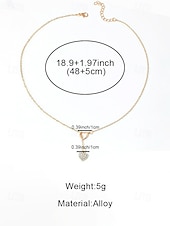 cheap Valentine's Day-Women's Heart Pendant Necklace, Gold Plated Alloy with Crystal Detailing, Perfect for Valentine's Day Gifts, Weddings &amp; Everyday Wear